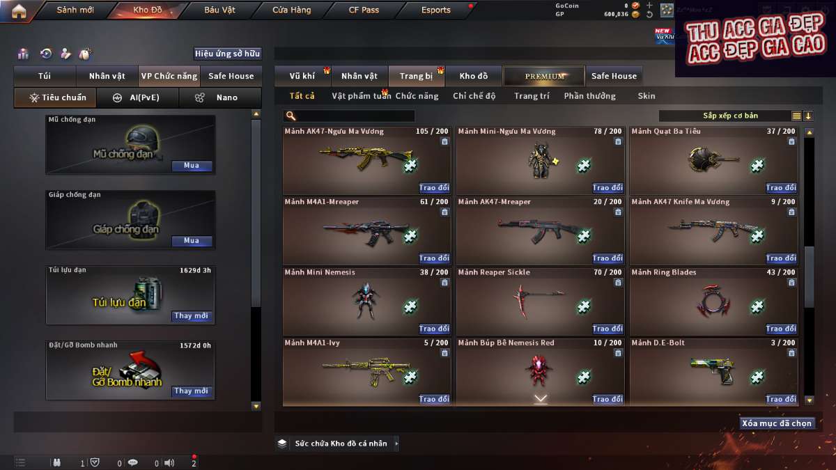 shop acc cf uy tin gia re